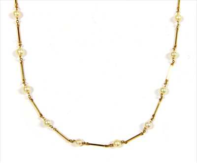 Lot 47 - A 9ct gold cultured pearl necklace