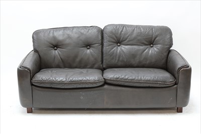 Lot 435 - A Danish brown leather settee