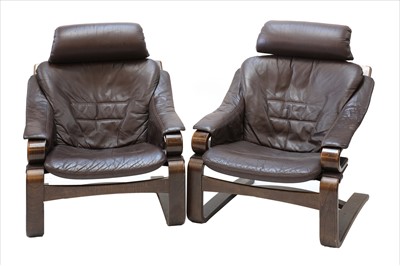 Lot 473 - A pair of 'Kroken' bentwood loungers