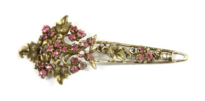Lot 217 - A Sri Lankan silver gilt ruby Kondakoora hairpin