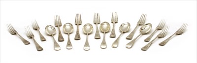Lot 86 - A part canteen of Edwardian silver cutlery comprising of table forks