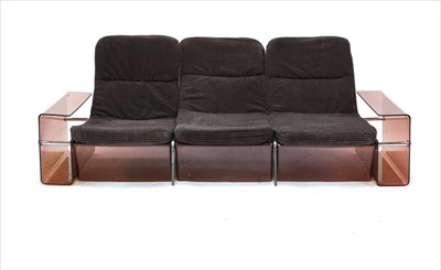 Lot 547 - A two-purple acrylic settee suite
