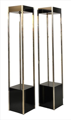 Lot 441 - A pair of modern chrome stands