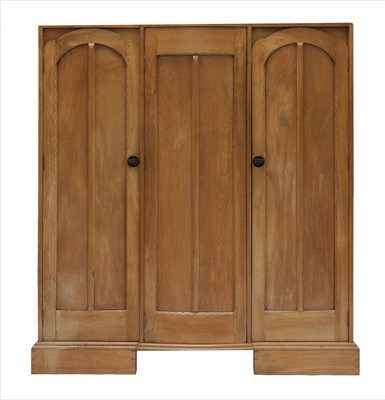 Lot 250 - A walnut triple wardrobe
