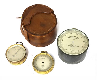 Lot 220 - Three pocket aneroid barometers
