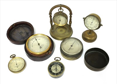 Lot 227 - Six pocket aneroid barometers