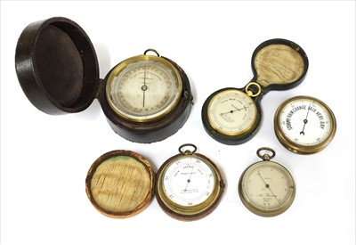 Lot 225 - Five pocket aneroid barometers