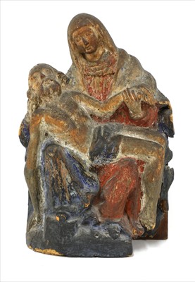 Lot 48 - A carved polychrome pieta