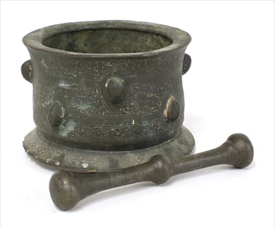 Lot 101 - A Persian bronze mortar