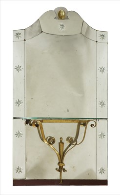Lot 455 - A French etched multi plate wall mirror