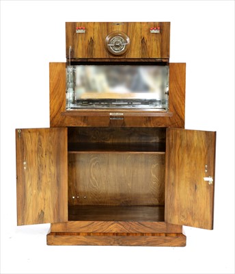 Lot 130 - An Art Deco walnut cocktail cabinet