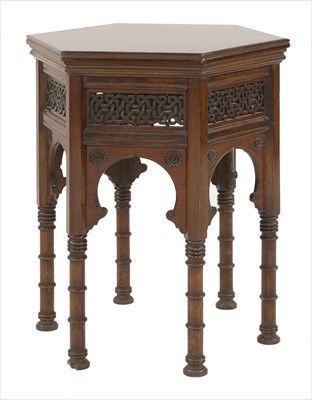 Lot 69 - A walnut hexagonal occasional table