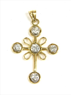 Lot 83 - A gold diamond cross pendant