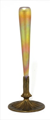 Lot 83 - A Tiffany Studios' favrile iridescent glass spill vase
