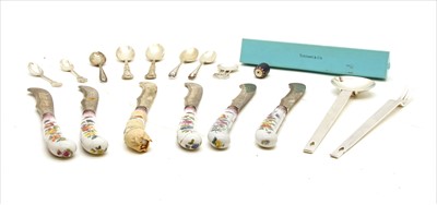 Lot 108A - Six porcelain handle knives