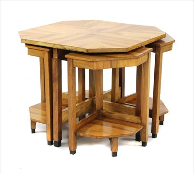Lot 164 - An Art Deco walnut nest of tables