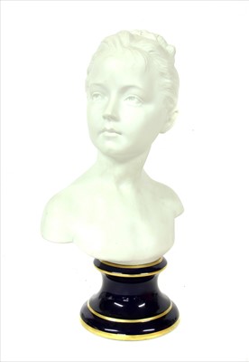 Lot 289A - A Bisque porcelain bust by Limoges
