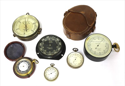 Lot 237 - Five pocket aneroid barometers/altimeters