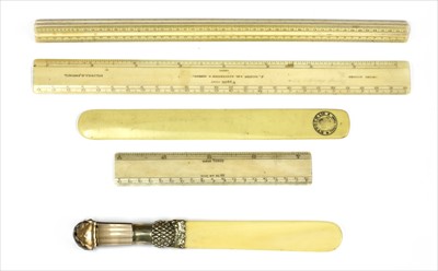 Lot 140 - Three ivory rulers