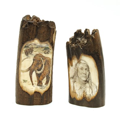 Lot 237 - Two excavated mammoth tusk sections