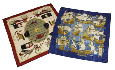 Lot 1117 - Two vintage Hermès scarves