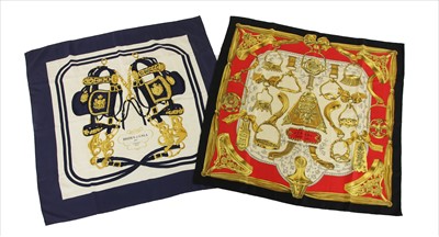 Lot 1122 - Two vintage Hermès scarves