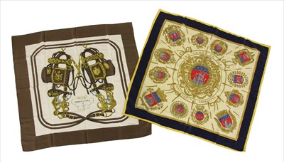 Lot 1125 - Two vintage Hermès scarves