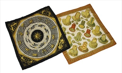 Lot 1113 - Two vintage Hermès scarves