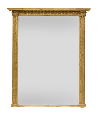 Lot 743 - A pair of large Regency carved wood and gesso gilt-framed mirrors