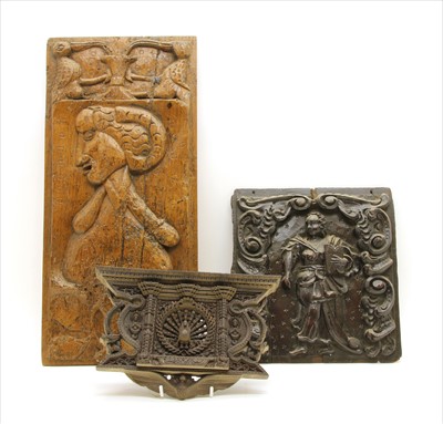 Lot 249 - A carved oak panel