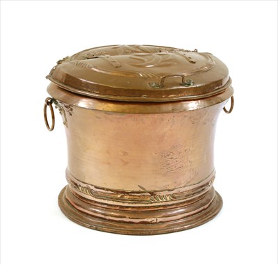 Lot 284A - A copper-lidded log/coal basket