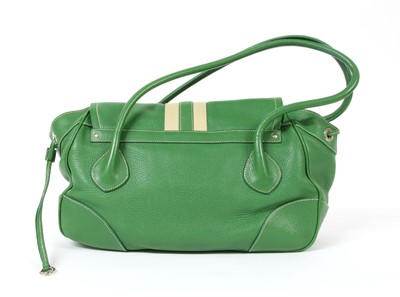 Lot 53 - A Prada green leather shoulder bag