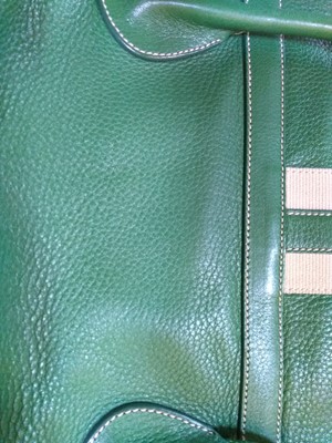 Lot 53 - A Prada green leather shoulder bag