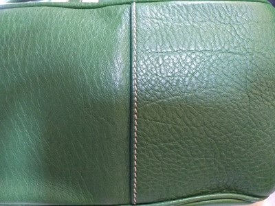 Lot 53 - A Prada green leather shoulder bag