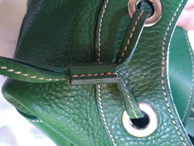 Lot 53 - A Prada green leather shoulder bag