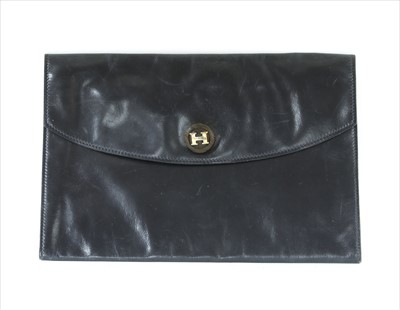 Lot 1009 - A vintage Hermès blue Courchevel Rio clutch bag