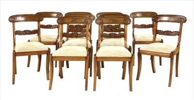 Lot 915 - A set of ten Regency-style mahogany bar back dining chairs