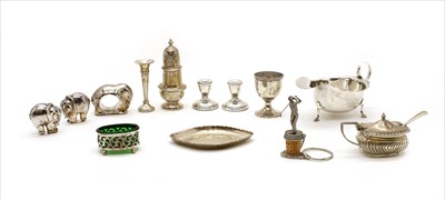 Lot 56 - A silver pepperette of baluster form