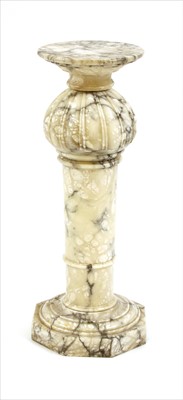 Lot 395 - An alabaster pedestal