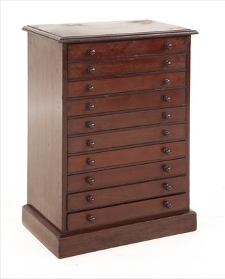 Lot 429 - A Victorian mahogany ten drawer collector's chest
