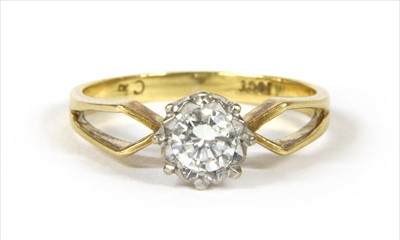 Lot 20 - A gold single stone diamond ring