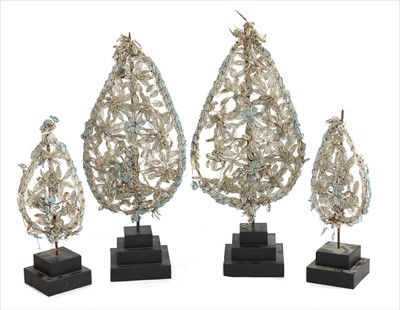 Lot 618 - A set of four Italian processional beadwork panels