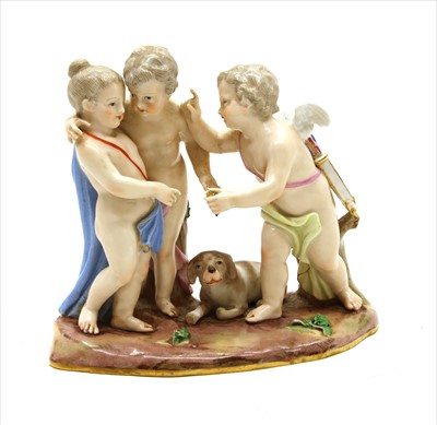 Lot 190 - A Meissen porcelain figural group