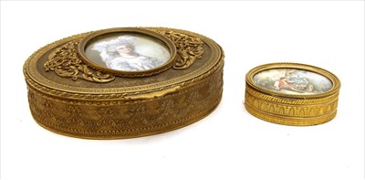 Lot 151 - A gilt metal oval casket
