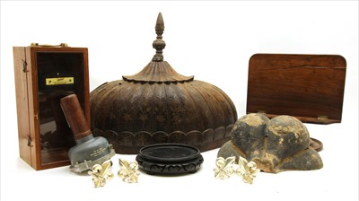Lot 250 - A brass inlaid wall bracket