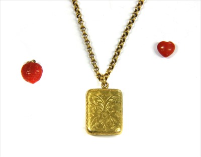 Lot 4 - A 15ct gold rectangular locket