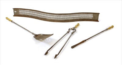 Lot 217 - A set of three steel fire irons