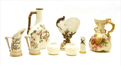 Lot 172 - A Royal Worcester blush ivory porcelain ewer