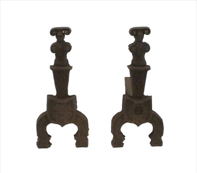 Lot 280 - A pair of iron firedogs