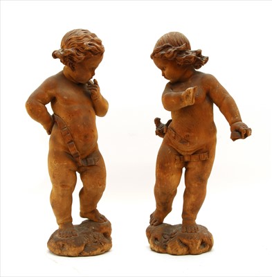 Lot 178 - A pair of carved softwood cherubs